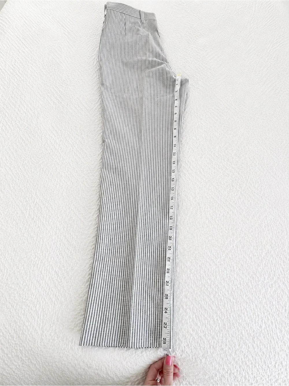 Lauren Ralph Lauren Seersucker Pants 16R Boys Ivory Blue Stripe Cotton Preppy